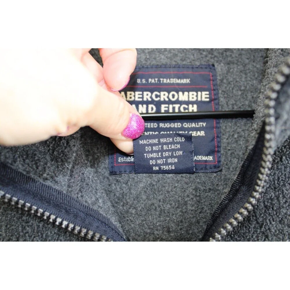 Vintage Abercrombie &‎ Fitch Mens Fleece Vest Jacket Gray Size Large L
